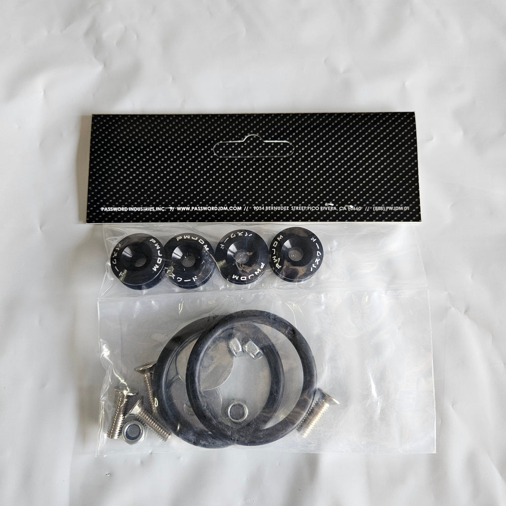 Brand New Universal Password JDM Black Aluminum Car Bumper Trunk Fender Hatch Lids Quick Release Fastener
