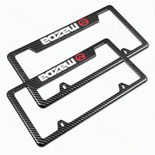 Load image into Gallery viewer, Brand New Universal 2PCS MAZDA Metal Carbon Fiber Pattern License Plate Frame