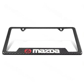 Brand New Universal 1PCS MAZDA Metal Carbon Fiber Pattern License Plate Frame