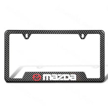 Load image into Gallery viewer, Brand New Universal 1PCS MAZDA Metal Carbon Fiber Pattern License Plate Frame