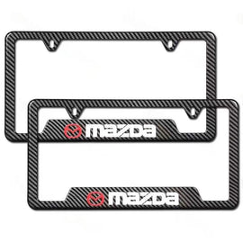 Brand New Universal 2PCS MAZDA Metal Carbon Fiber Pattern License Plate Frame