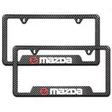 Brand New Universal 2PCS MAZDA Metal Carbon Fiber Pattern License Plate Frame