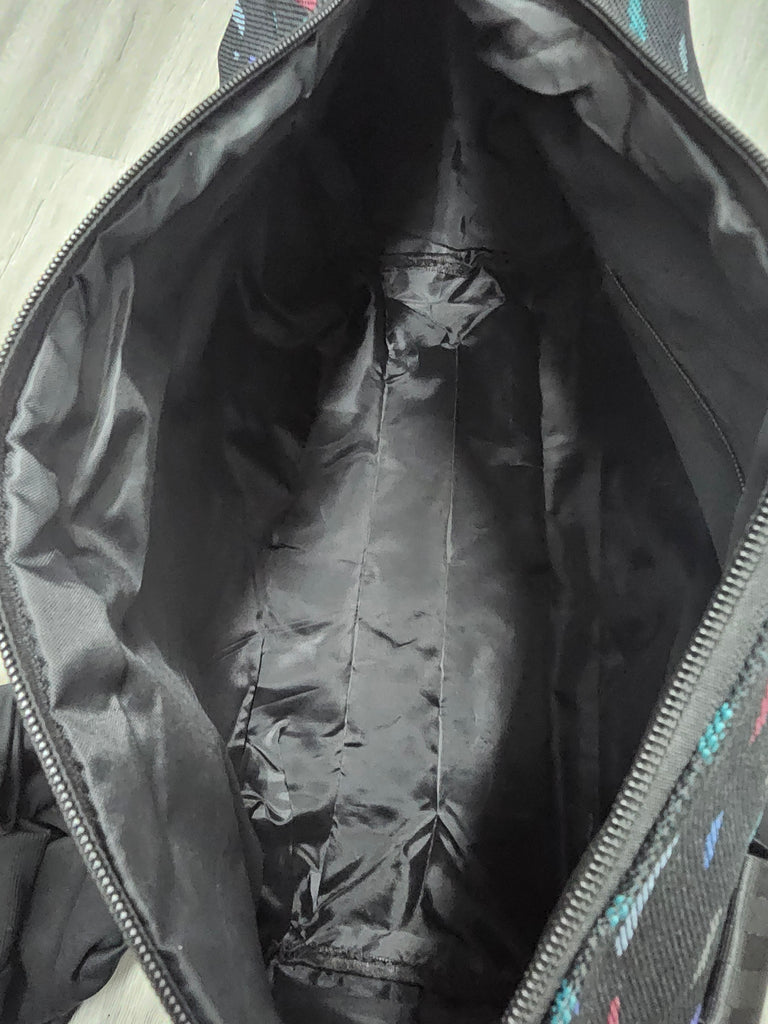 BRAND NEW DUFFLE TRAVEL GYM RECARO BAG WITH BLACK HARNESS STRAP JDM SEAT CLOTH RACING
