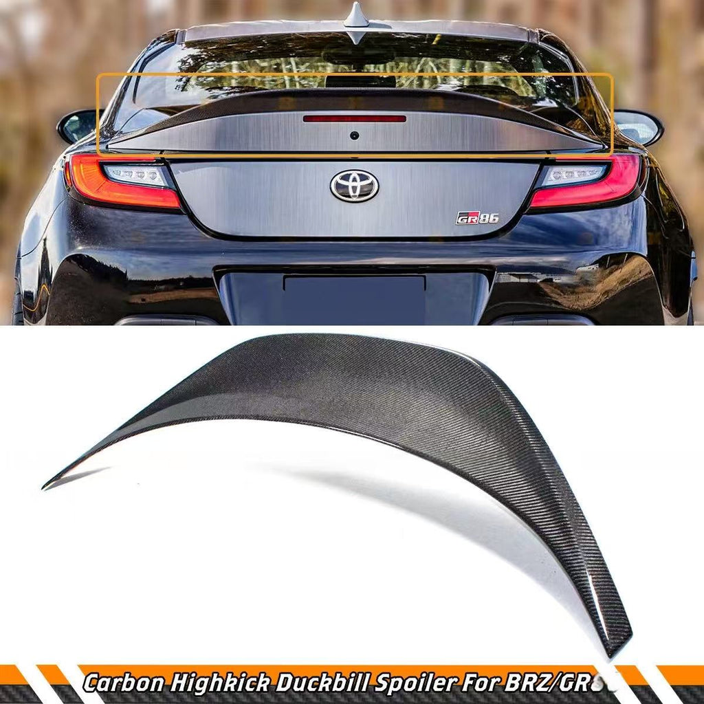 Brand New 2022-2026 Subaru BRZ Toyota GR86 Highkick Duckbill Real Carbon Fiber Trunk Spoiler