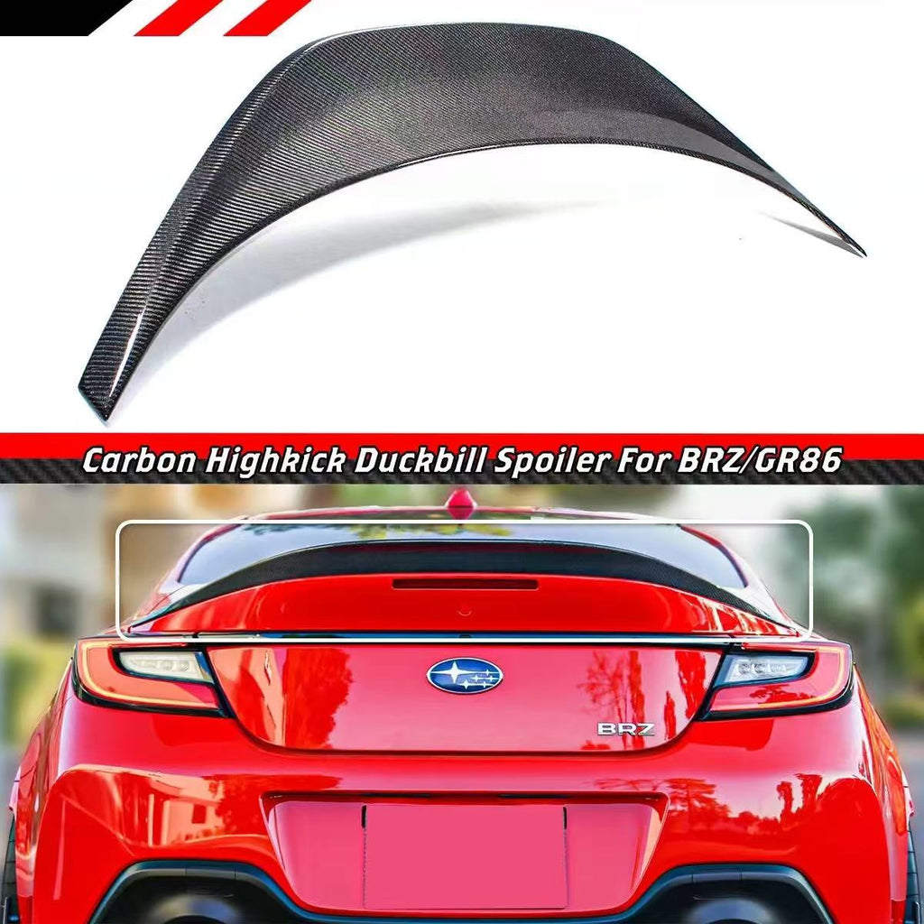 Brand New 2022-2026 Subaru BRZ Toyota GR86 Highkick Duckbill Real Carbon Fiber Trunk Spoiler