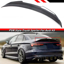 Load image into Gallery viewer, BRAND NEW 2014-2020 AUDI A3 S3 RS3 SEDAN PSM STYLE HIGH KICK REAL CARBON FIBER TRUNK LID SPOILER WING