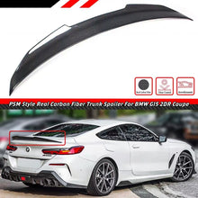 Load image into Gallery viewer, BRAND NEW 2019-2025 BMW G15 840i M850i F92 M8 2DR PSM STYLE HIGH KICK REAL CARBON FIBER TRUNK LID SPOILER WING