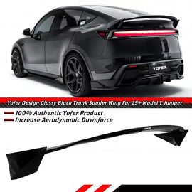BRAND NEW 2025-2026 TESLA MODEL Y JUNIPER YOFER PAINTED GLOSSY BLACK TRUNK LID SPOILER
