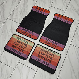 Brand New 4PCS UNIVERSAL BRIDE MIX Racing Fabric Car Floor Mats Interior Carpets