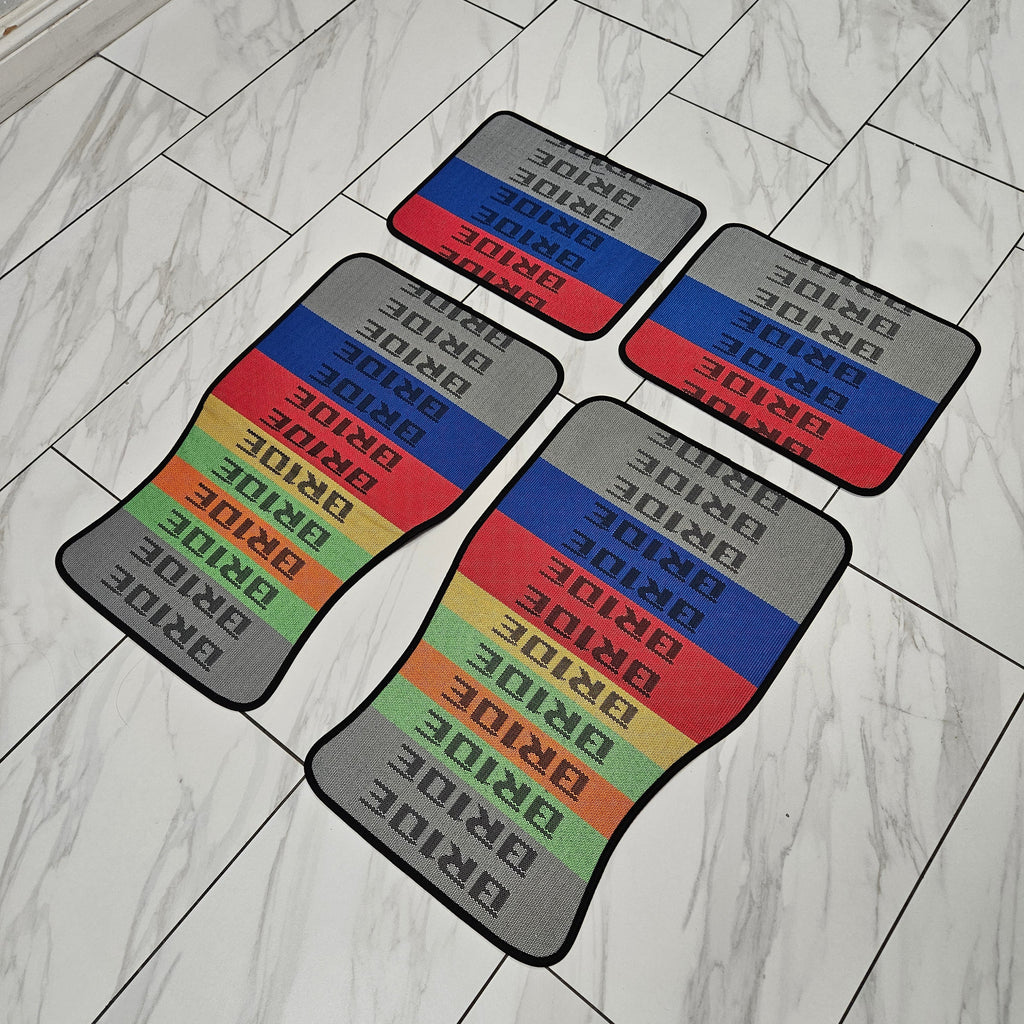 Brand New 4PCS UNIVERSAL BRIDE MIX Racing Fabric Car Floor Mats Interior Carpets