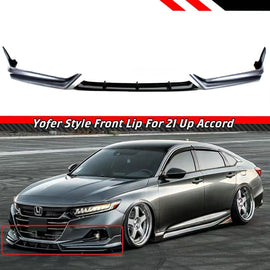 BRAND NEW 3PCS 2021-2022 Honda Accord Yofer Modern Steel Metallic Front Bumper Lip Splitter Kit