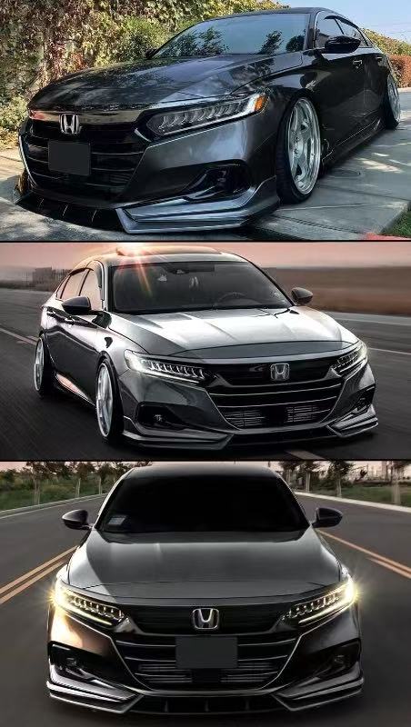 BRAND NEW 3PCS 2021-2022 Honda Accord Yofer Modern Steel Metallic Front Bumper Lip Splitter Kit