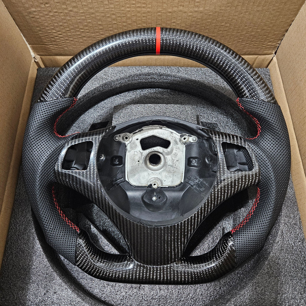 BRAND NEW 2005-2012 BMW E90 E92 E93 M3 328i 335i 135i Real Carbon Fiber Steering Wheel W/ Replacement Trim