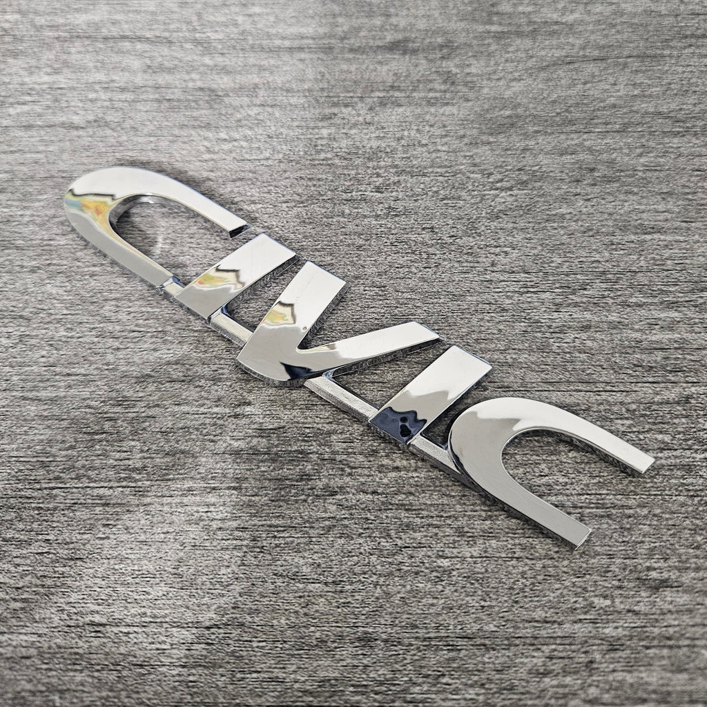 BRAND NEW UNIVERSAL HONDA CIVIC CHROME ABS PLASTIC TRUNK EMBLEM BADGE STICKER