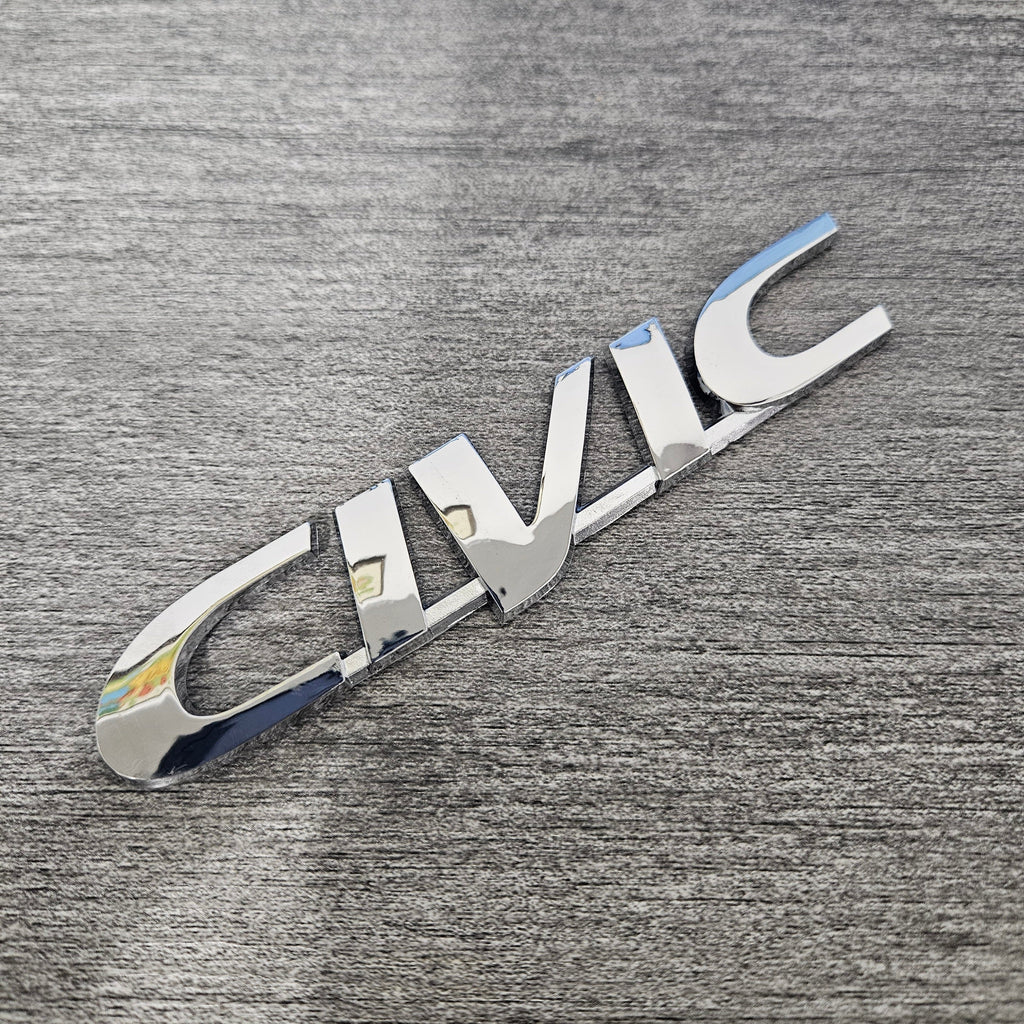 BRAND NEW UNIVERSAL HONDA CIVIC CHROME ABS PLASTIC TRUNK EMBLEM BADGE STICKER