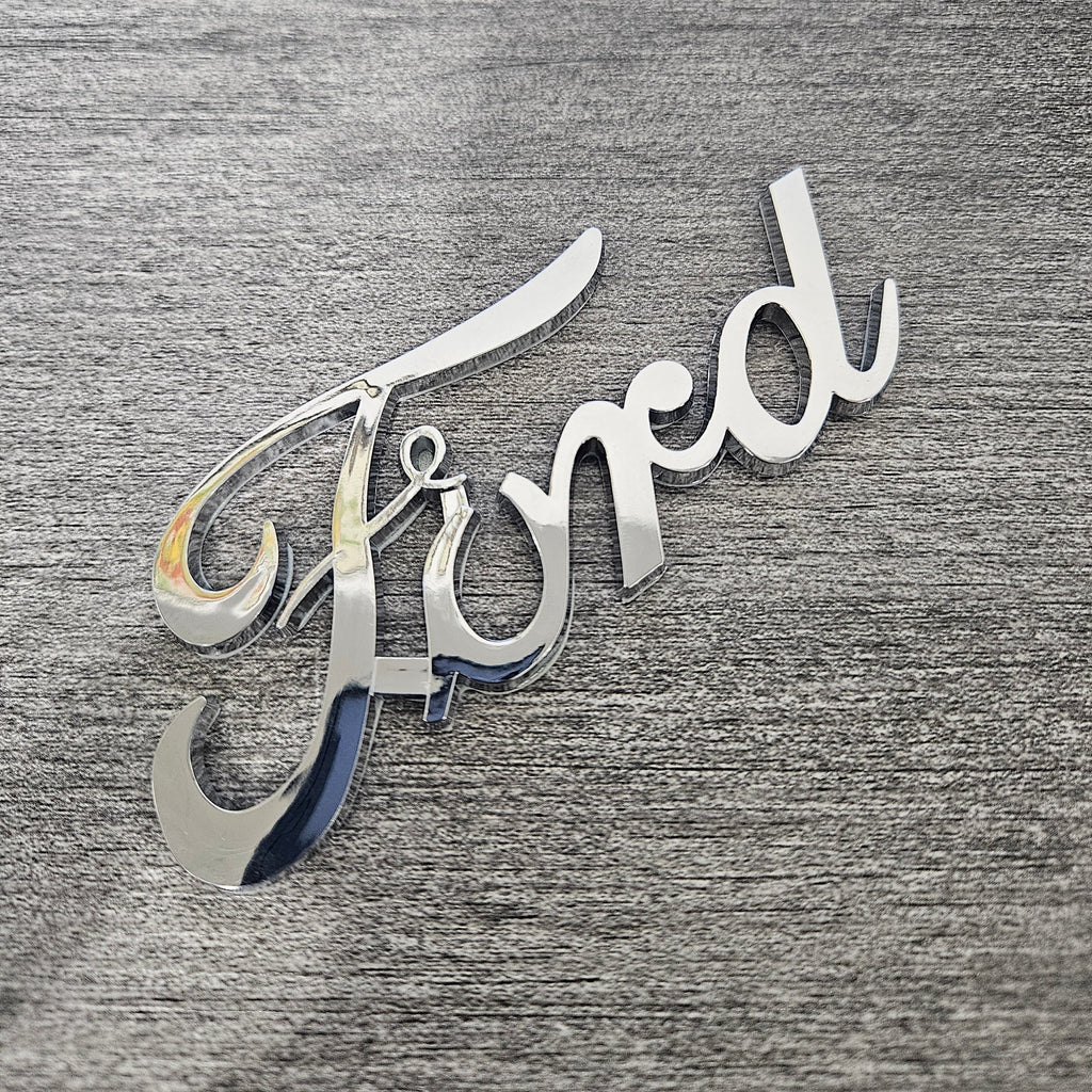 BRAND NEW UNIVERSAL FORD CHROME ABS PLASTIC TRUNK EMBLEM BADGE STICKER