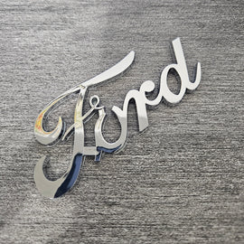 BRAND NEW UNIVERSAL FORD CHROME ABS PLASTIC TRUNK EMBLEM BADGE STICKER