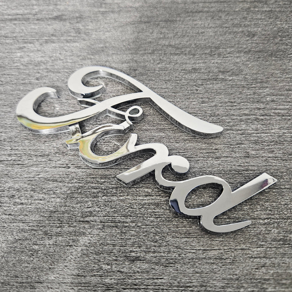 BRAND NEW UNIVERSAL FORD CHROME ABS PLASTIC TRUNK EMBLEM BADGE STICKER