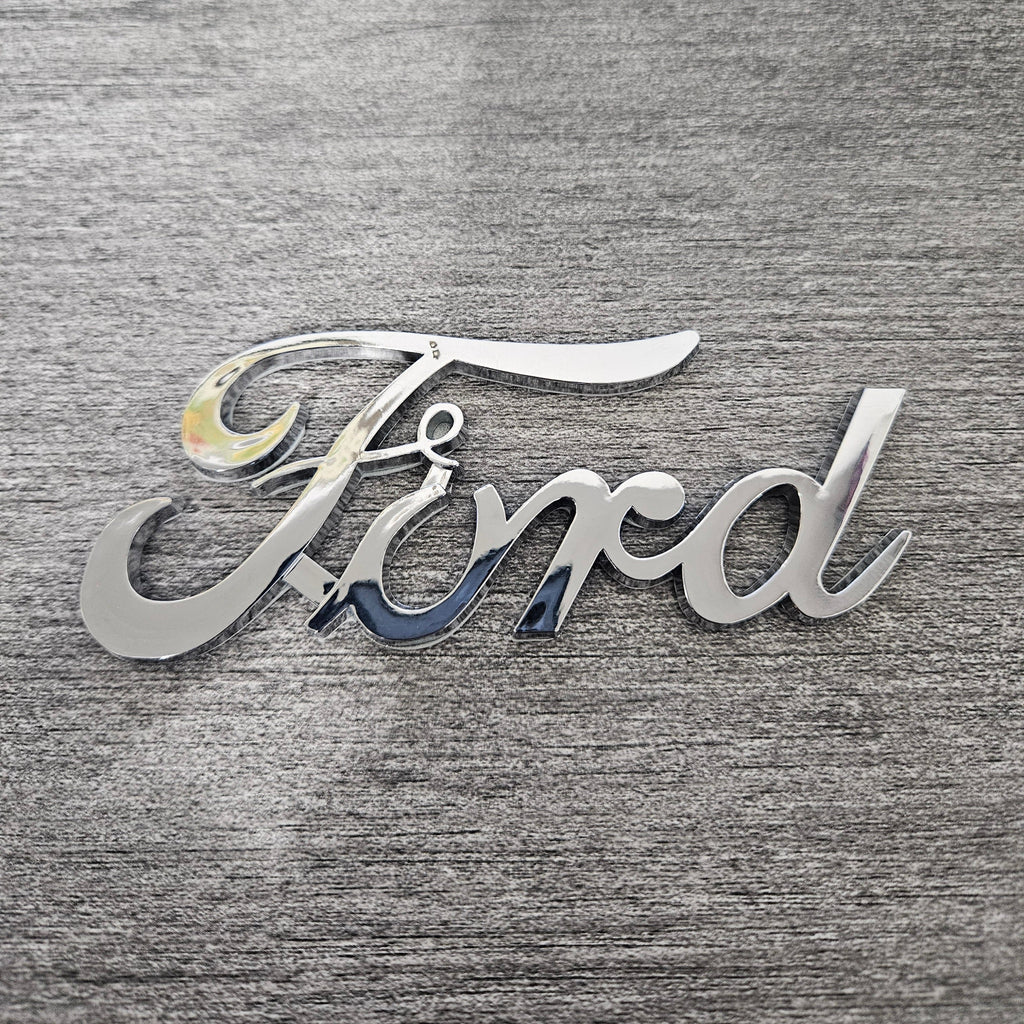 BRAND NEW UNIVERSAL FORD CHROME ABS PLASTIC TRUNK EMBLEM BADGE STICKER