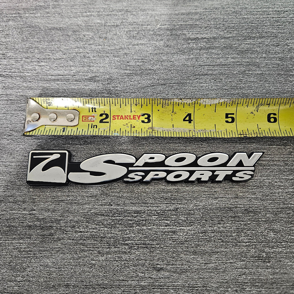 BRAND NEW UNIVERSAL SPOON SPORTS CHROME ABS PLASTIC TRUNK EMBLEM BADGE STICKER