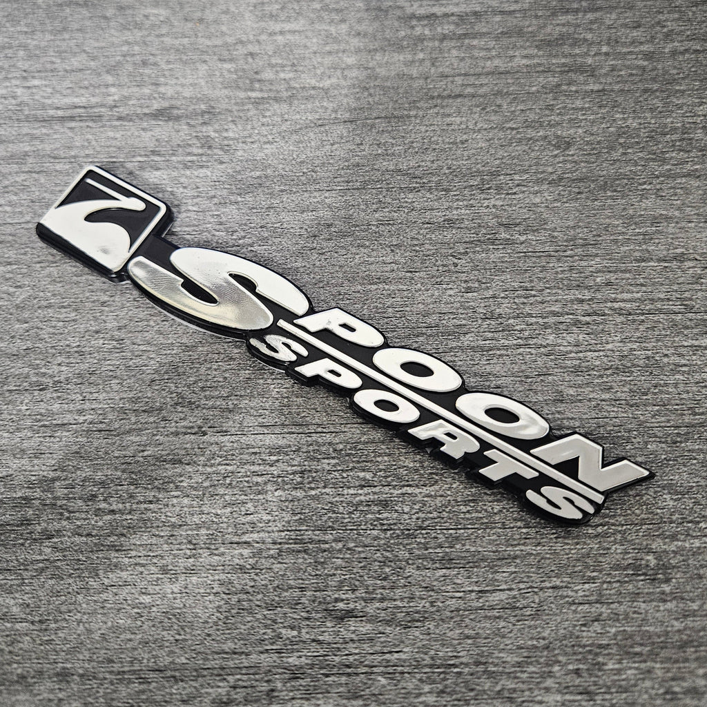 BRAND NEW UNIVERSAL SPOON SPORTS CHROME ABS PLASTIC TRUNK EMBLEM BADGE STICKER
