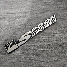 BRAND NEW UNIVERSAL SPOON SPORTS CHROME ABS PLASTIC TRUNK EMBLEM BADGE STICKER