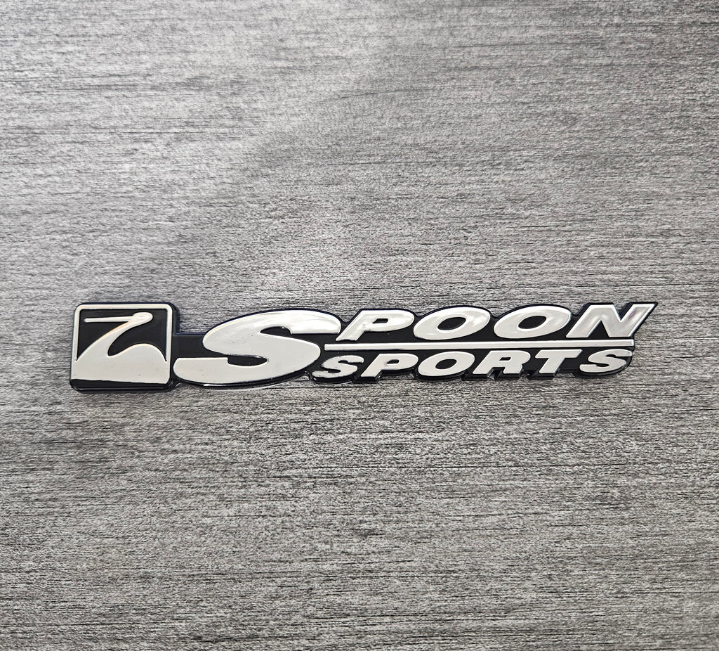 BRAND NEW UNIVERSAL SPOON SPORTS CHROME ABS PLASTIC TRUNK EMBLEM BADGE STICKER