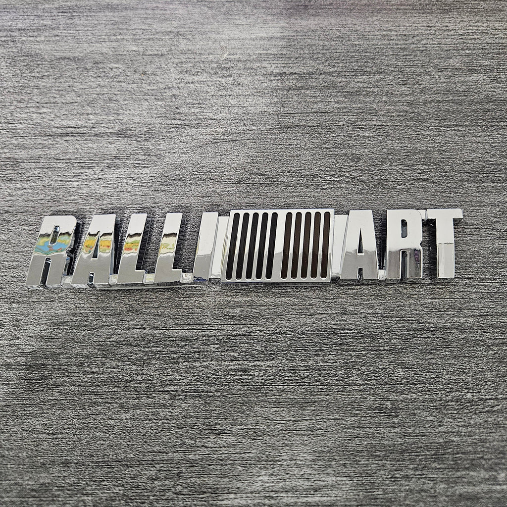 BRAND NEW UNIVERSAL RALLIART CHROME ABS PLASTIC TRUNK EMBLEM BADGE STICKER