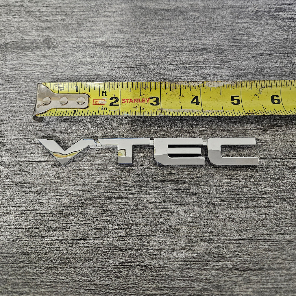 BRAND NEW UNIVERSAL VTEC CHROME ABS PLASTIC TRUNK EMBLEM BADGE STICKER