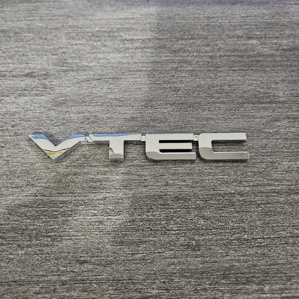 BRAND NEW UNIVERSAL VTEC CHROME ABS PLASTIC TRUNK EMBLEM BADGE STICKER