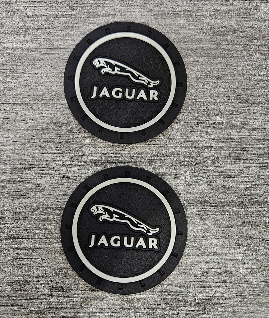 Brand New 2PCS Jaguar Rubber Car Cup Holder Pad Water Cup Slot Non-Slip Mat Universal
