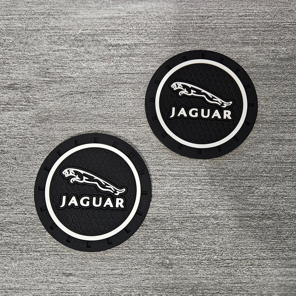Brand New 2PCS Jaguar Rubber Car Cup Holder Pad Water Cup Slot Non-Slip Mat Universal