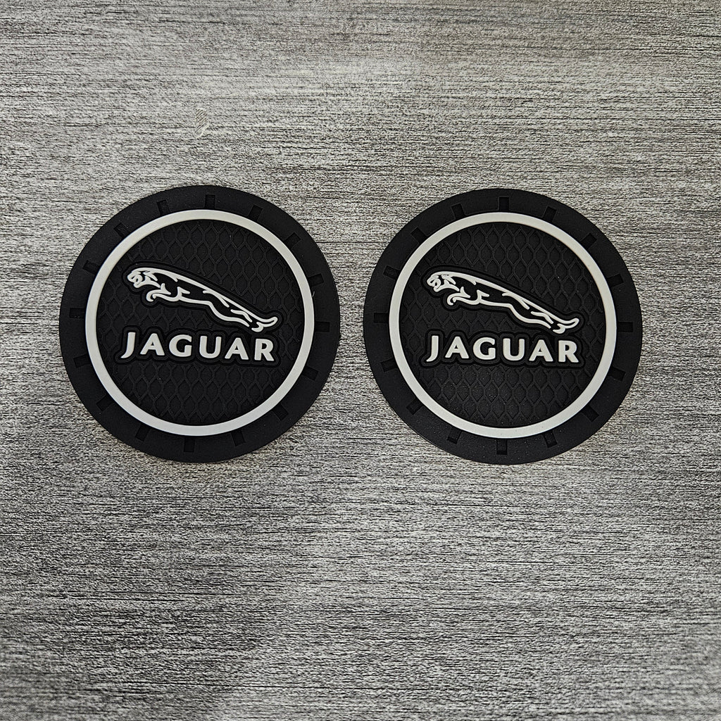 Brand New 2PCS Jaguar Rubber Car Cup Holder Pad Water Cup Slot Non-Slip Mat Universal