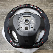 Load image into Gallery viewer, BRAND NEW CHEVROLET CAMARO 2012-2015 Real Carbon Fiber FORGE RED Flat Alcantara Steering Wheel