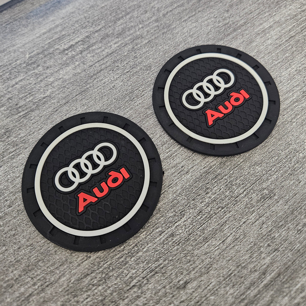 Brand New 2PCS Audi Rubber Car Cup Holder Pad Water Cup Slot Non-Slip Mat Universal