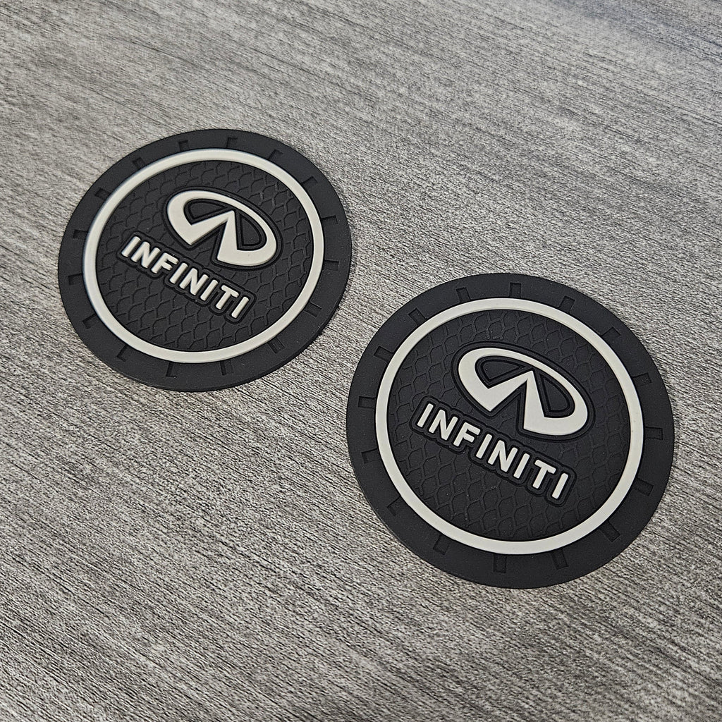 Brand New 2PCS INFINITI Rubber Car Cup Holder Pad Water Cup Slot Non-Slip Mat Universal