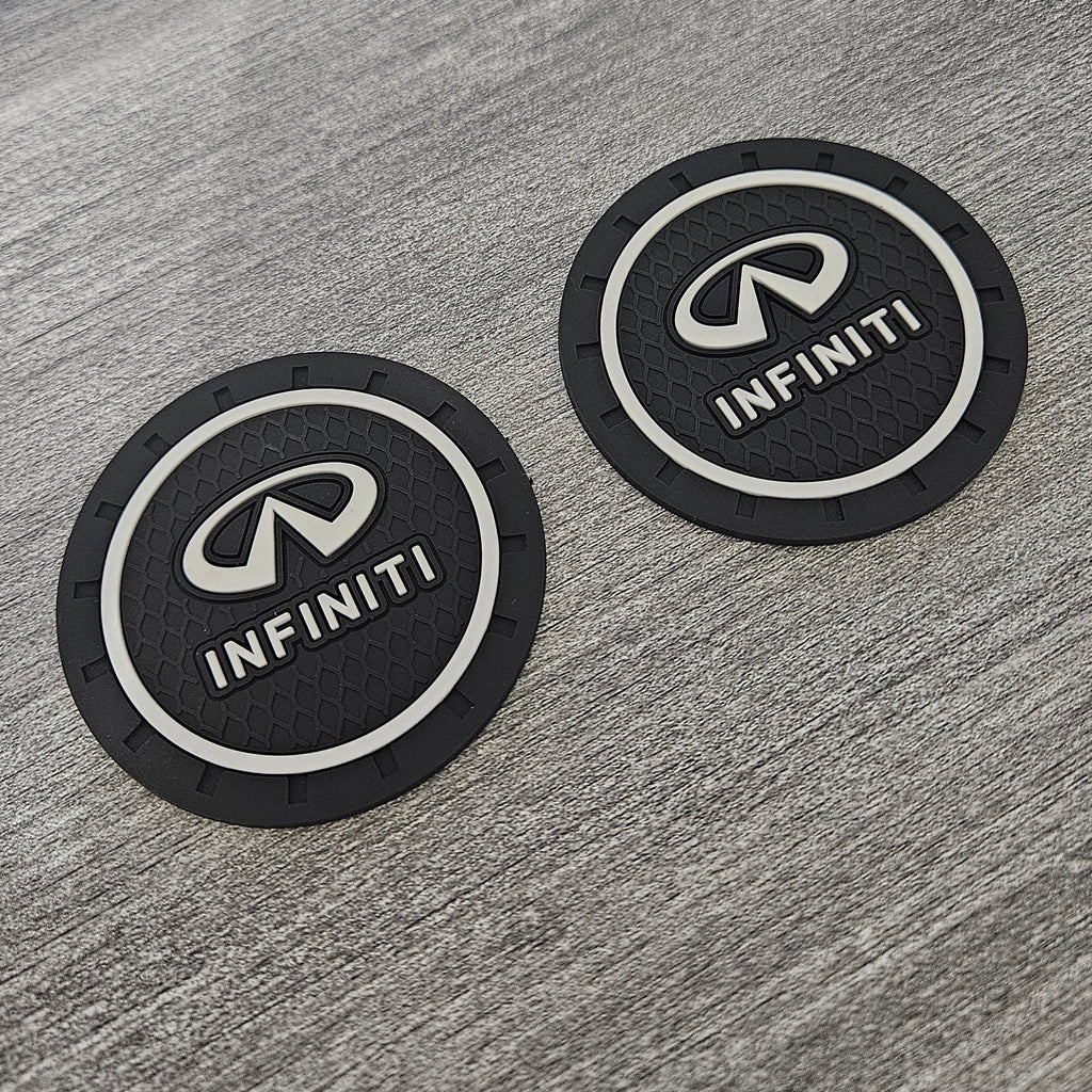 Brand New 2PCS INFINITI Rubber Car Cup Holder Pad Water Cup Slot Non-Slip Mat Universal