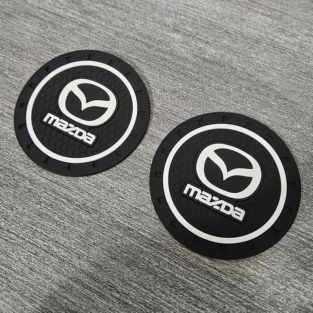 Brand New 2PCS MAZDA Rubber Car Cup Holder Pad Water Cup Slot Non-Slip Mat Universal