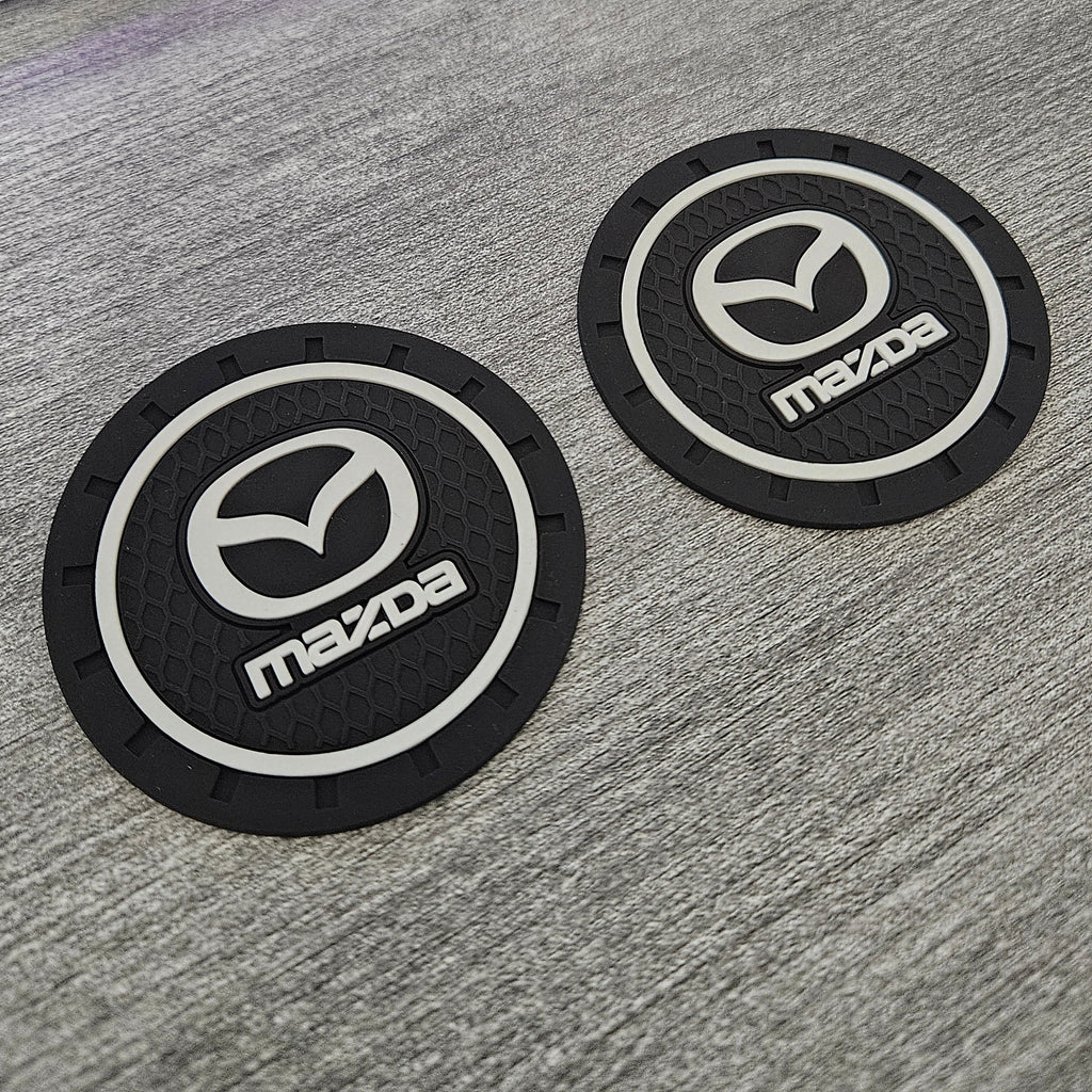 Brand New 2PCS MAZDA Rubber Car Cup Holder Pad Water Cup Slot Non-Slip Mat Universal