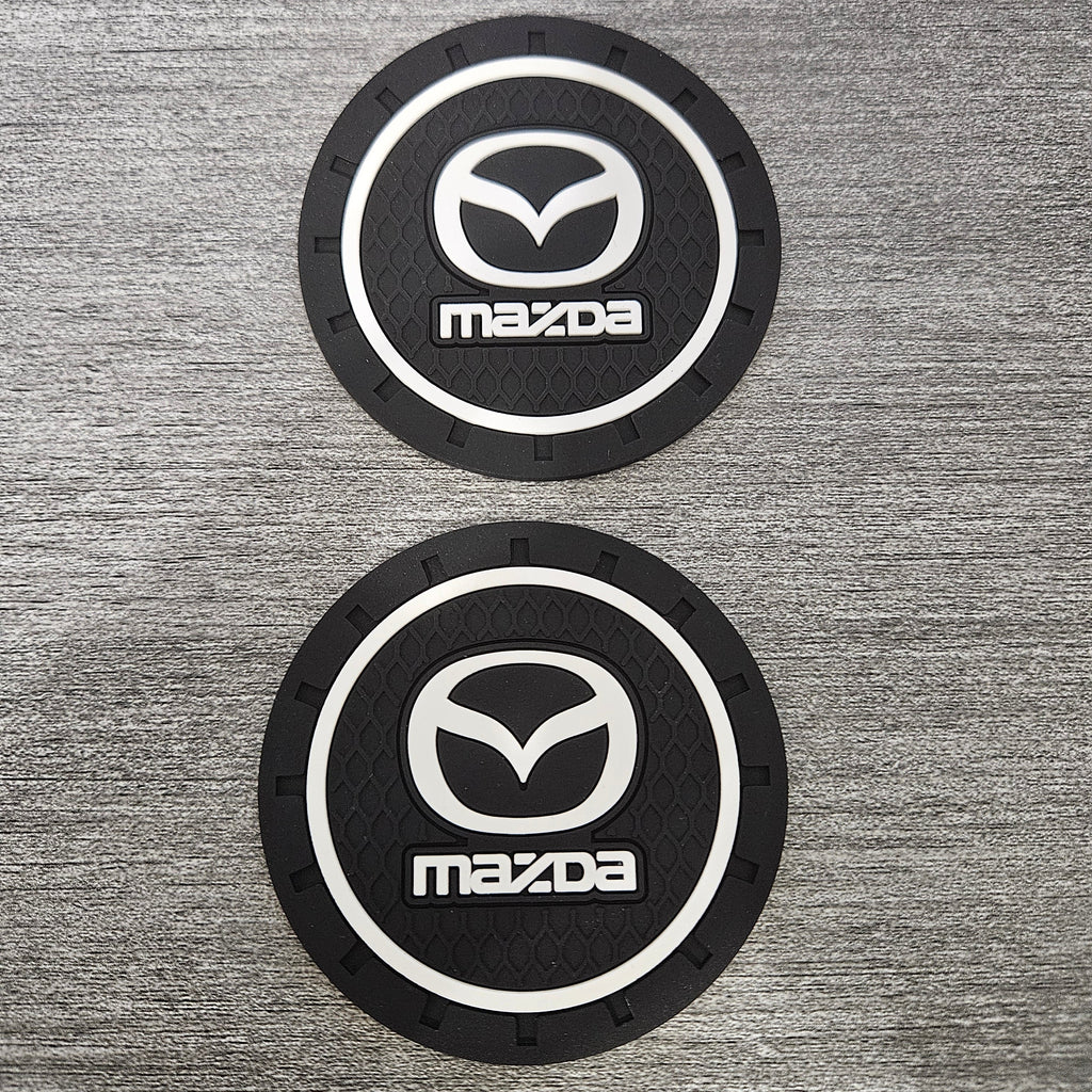 Brand New 2PCS MAZDA Rubber Car Cup Holder Pad Water Cup Slot Non-Slip Mat Universal