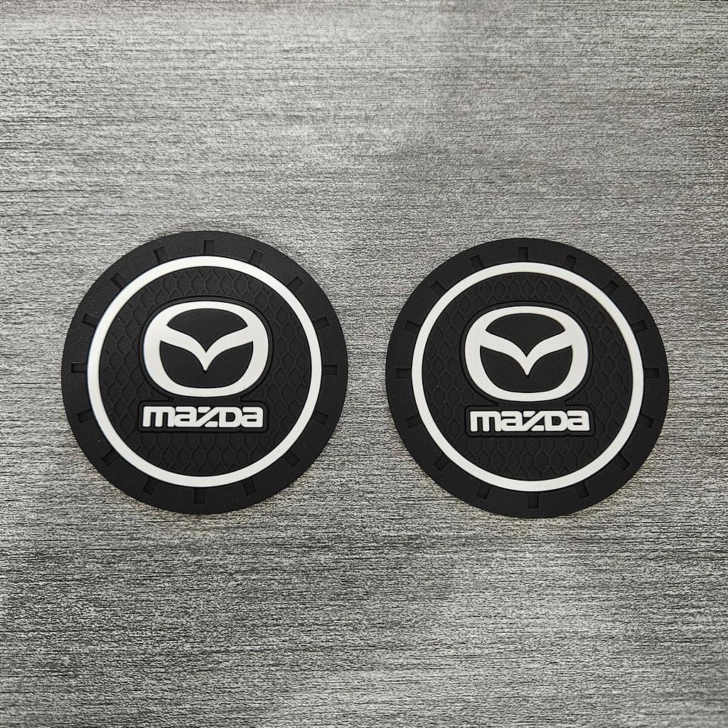 Brand New 2PCS MAZDA Rubber Car Cup Holder Pad Water Cup Slot Non-Slip Mat Universal