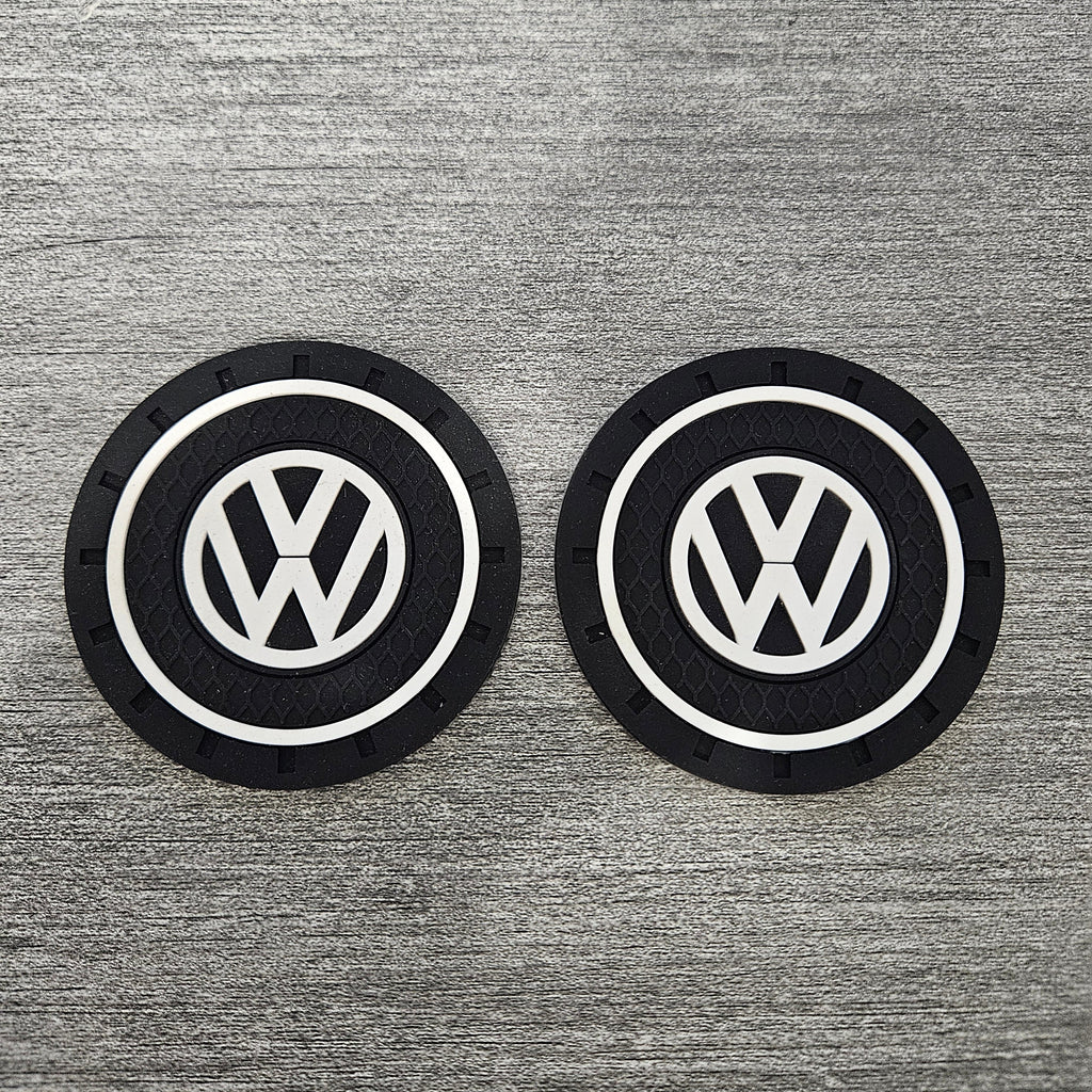 Brand New 2PCS VOLKSWAGEN Rubber Car Cup Holder Pad Water Cup Slot Non-Slip Mat Universal