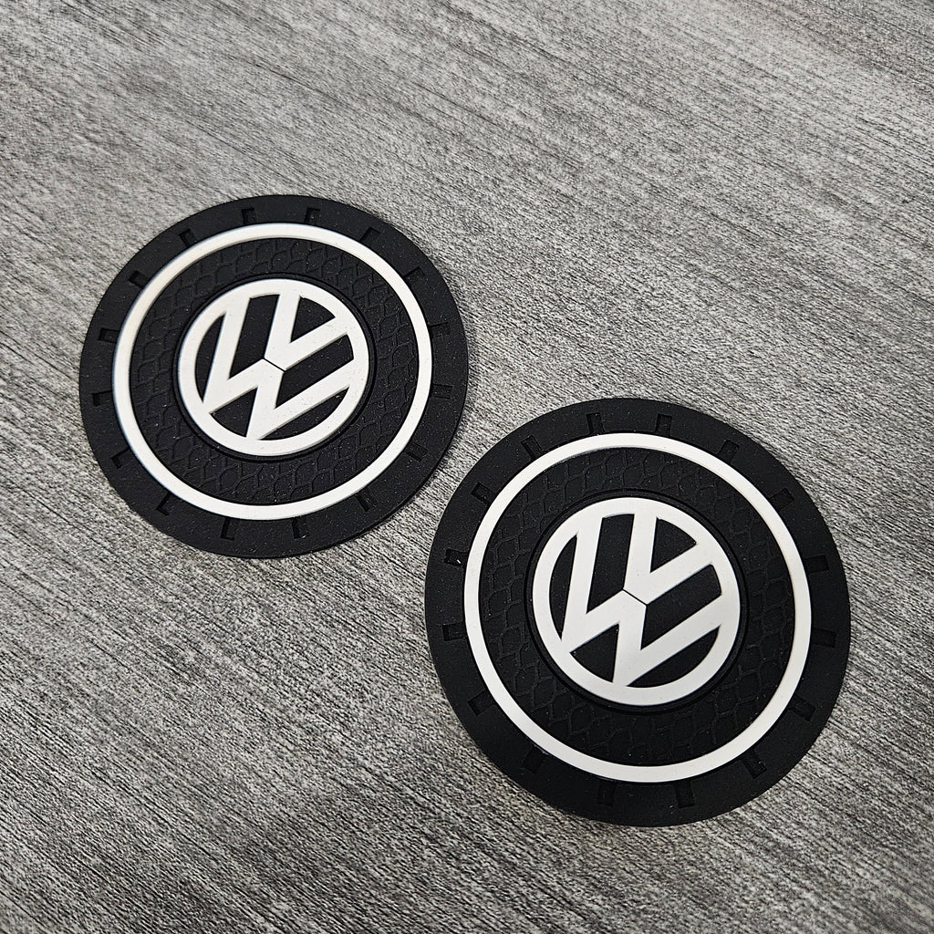 Brand New 2PCS VOLKSWAGEN Rubber Car Cup Holder Pad Water Cup Slot Non-Slip Mat Universal