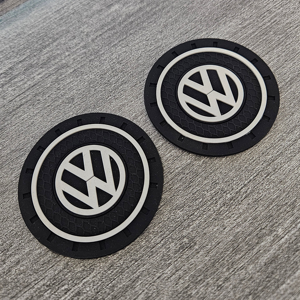 Brand New 2PCS VOLKSWAGEN Rubber Car Cup Holder Pad Water Cup Slot Non-Slip Mat Universal