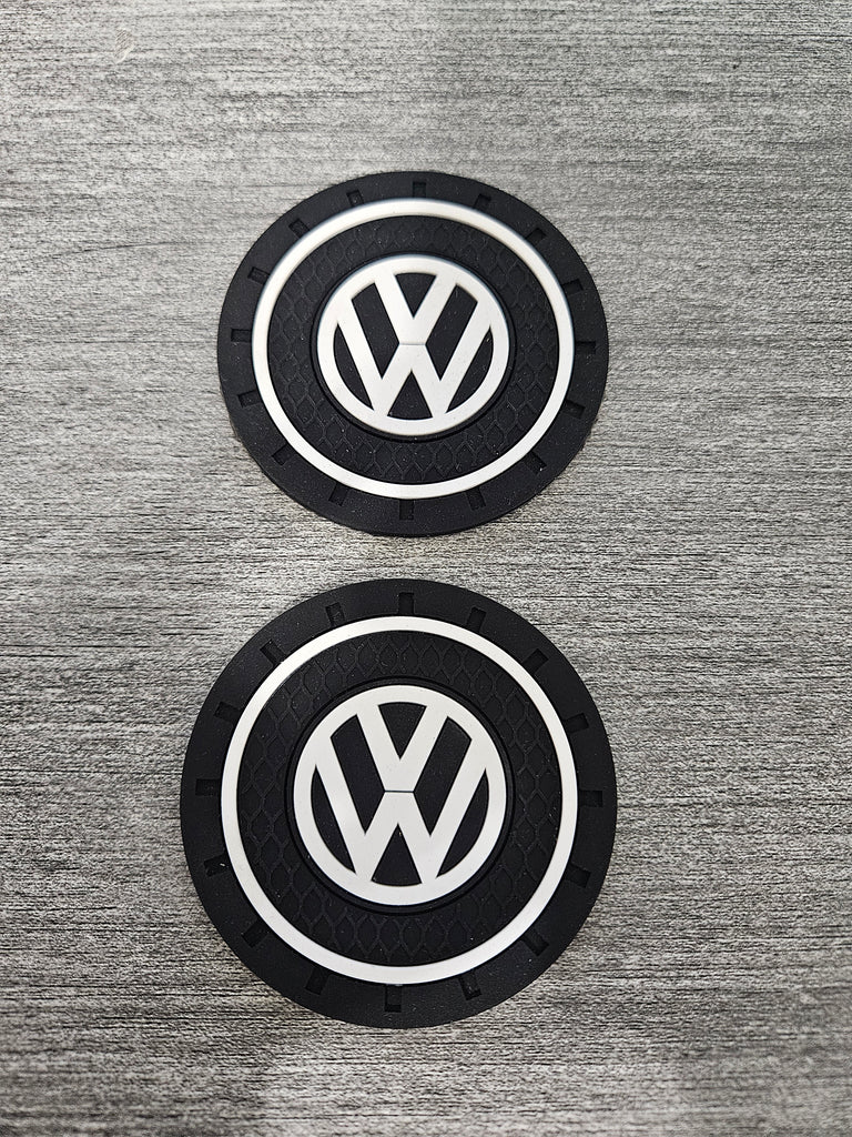 Brand New 2PCS VOLKSWAGEN Rubber Car Cup Holder Pad Water Cup Slot Non-Slip Mat Universal