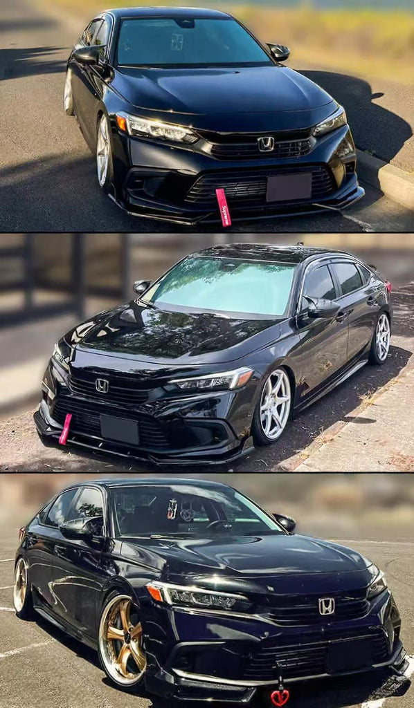 BRAND NEW 2022-2026 Honda Civic Mugen Horn Style Gloss Black Side Mirror Cover Caps W/O Light