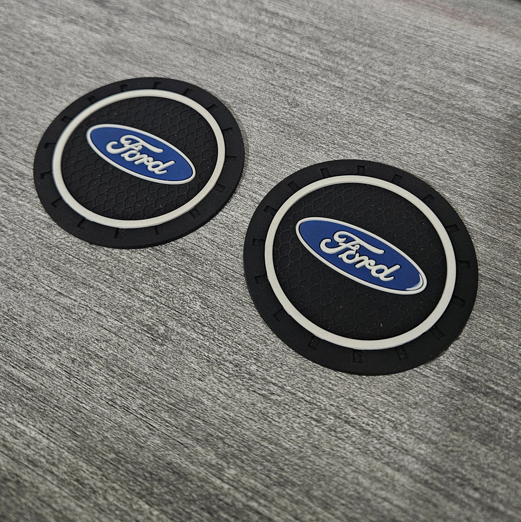 Brand New 2PCS FORD Rubber Car Cup Holder Pad Water Cup Slot Non-Slip Mat Universal