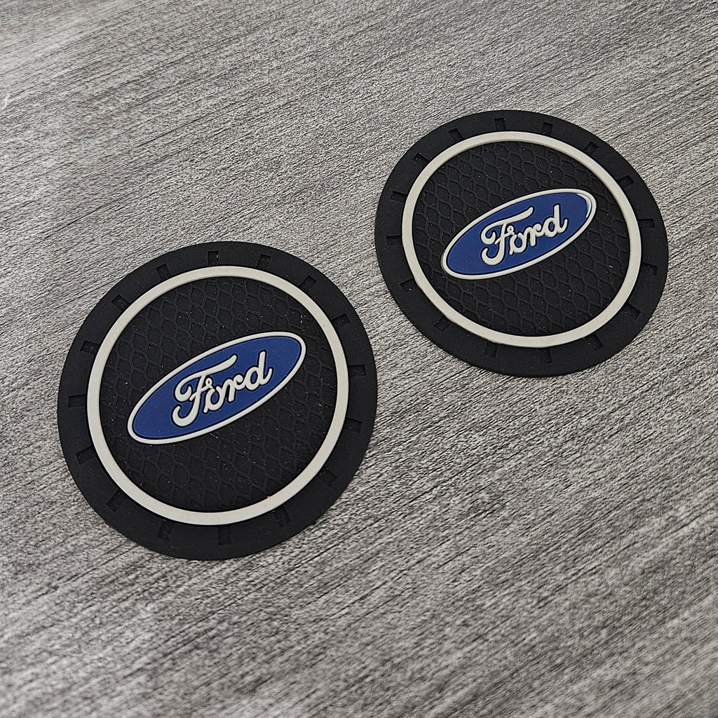 Brand New 2PCS FORD Rubber Car Cup Holder Pad Water Cup Slot Non-Slip Mat Universal