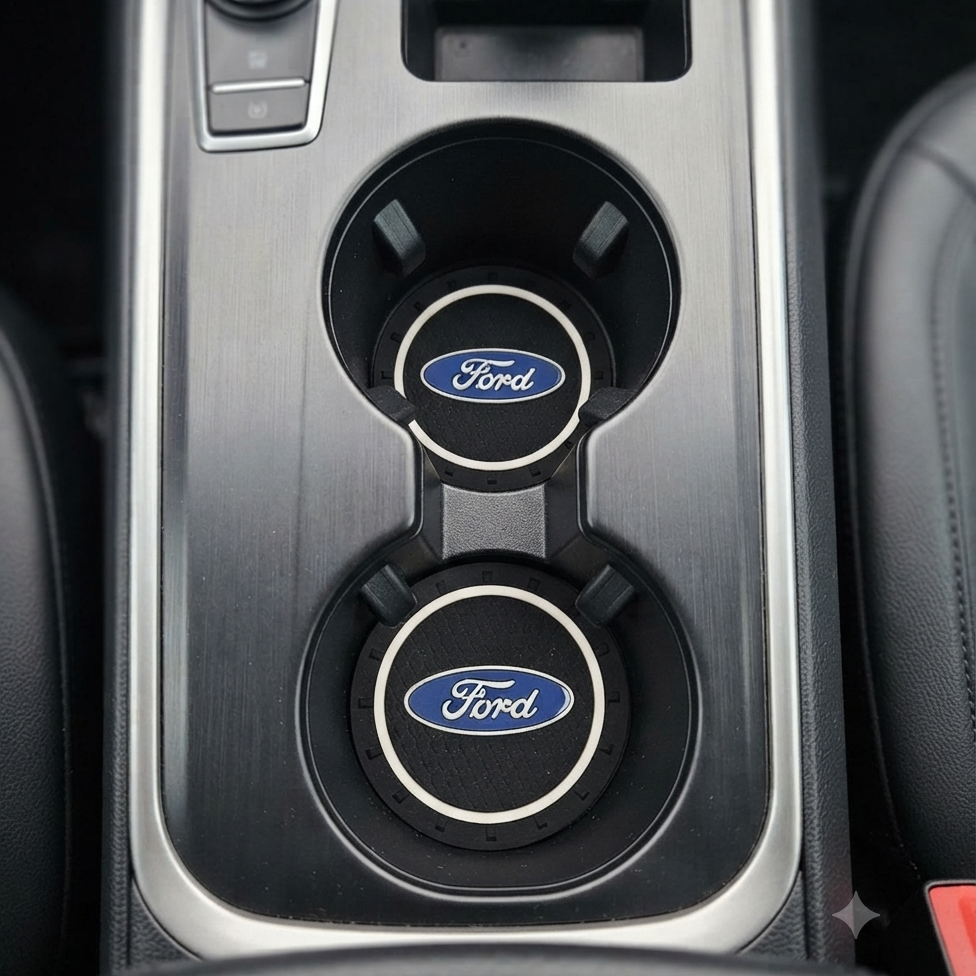 Brand New 2PCS FORD Rubber Car Cup Holder Pad Water Cup Slot Non-Slip Mat Universal