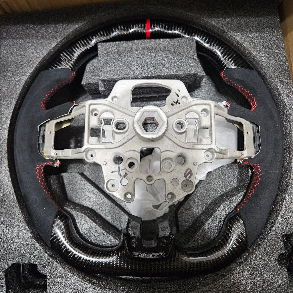 BRAND NEW 2015-2017 FORD MUSTANG ECO BOOST/ GT/ SHELBY GT350/ GT350R Real Carbon Fiber Steering Wheel Without Replacement Trim